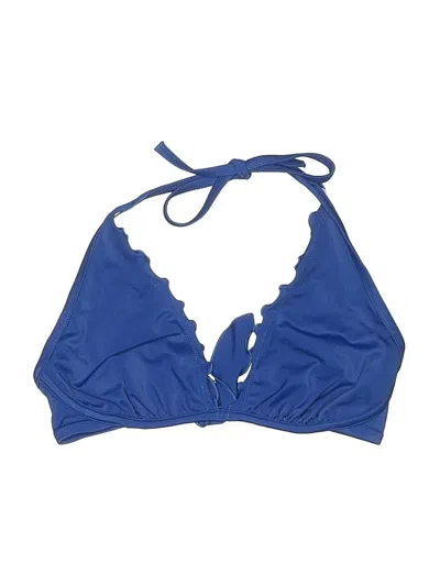 Pre-owned Victoria's Secret Swimsuit Top Blue Solid Pattern Swimwear