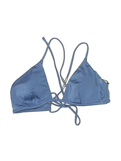 Victoria's Secret Swimsuit Top Blue Solid Pattern Swimwear