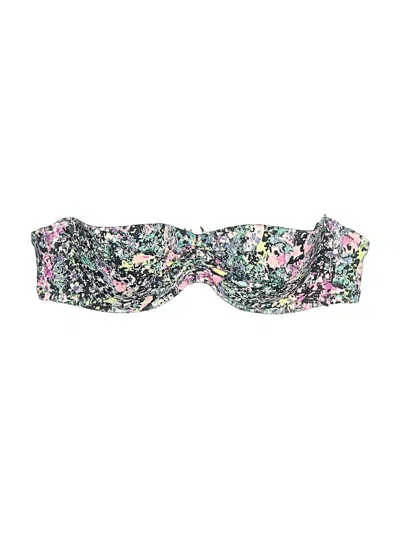 Pre-owned Victoria's Secret Swimsuit Top Green Floral Pattern Swimwear