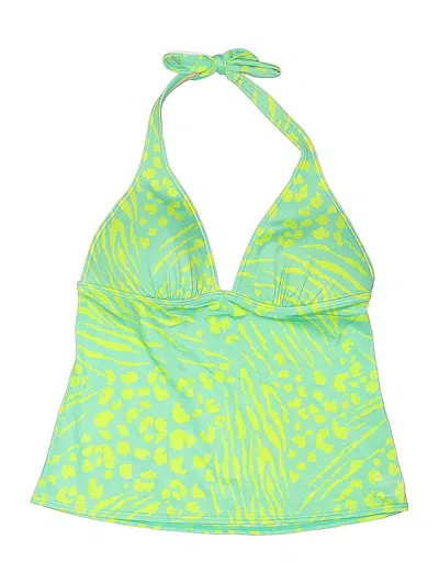 Pre-owned Victoria's Secret Swimsuit Top Green Print Pattern Swimwear