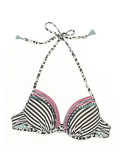 Victoria's Secret Swimsuit Top Ivory Print Pattern Swimwear In White
