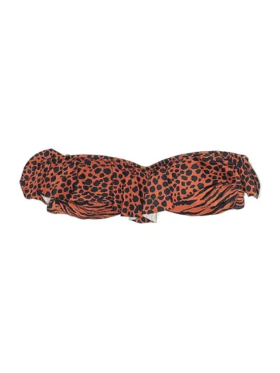 Pre-owned Victoria's Secret Swimsuit Top Orange Animal Print Pattern Swimwear