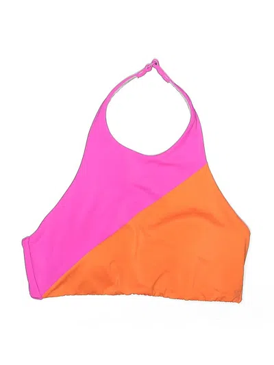 Pre-owned Victoria's Secret Swimsuit Top Orange Color Block Pattern Swimwear