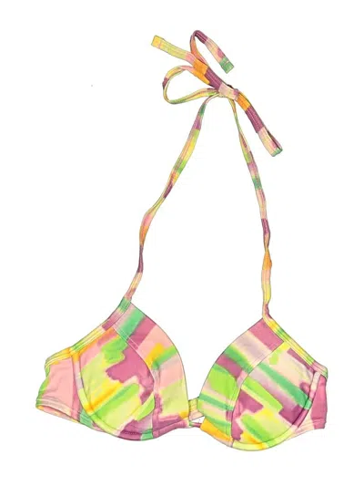 Pre-owned Victoria's Secret Swimsuit Top Pink Print Pattern Swimwear
