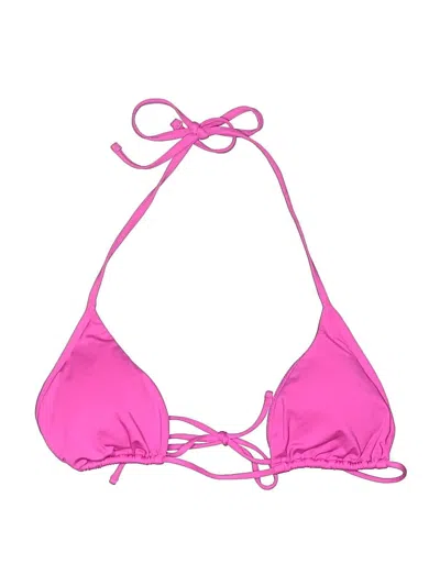 Pre-owned Victoria's Secret Swimsuit Top Pink Solid Pattern Swimwear