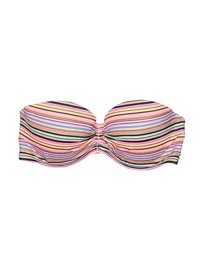 Pre-owned Victoria's Secret Swimsuit Top Pink Stripes Pattern Swimwear