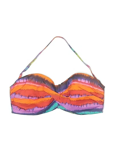 Pre-owned Victoria's Secret Swimsuit Top Purple Graphic Pattern Swimwear
