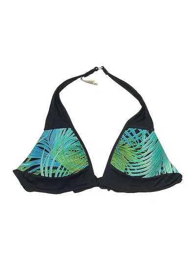 Pre-owned Victoria's Secret Swimsuit Top Teal Print Pattern Swimwear In Blue