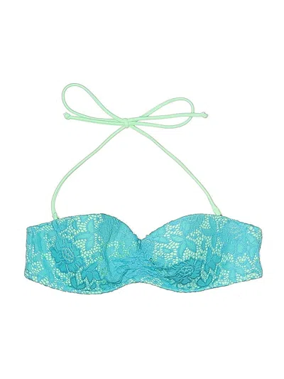 Pre-owned Victoria's Secret Swimsuit Top Teal Swimwear In Blue