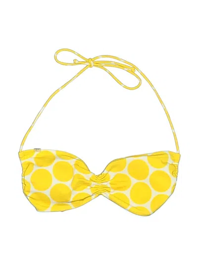 Pre-owned Victoria's Secret Swimsuit Top Yellow Polka Dots Pattern Swimwear
