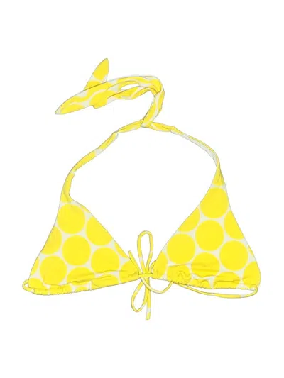 Pre-owned Victoria's Secret Swimsuit Top Yellow Polka Dots Pattern Swimwear