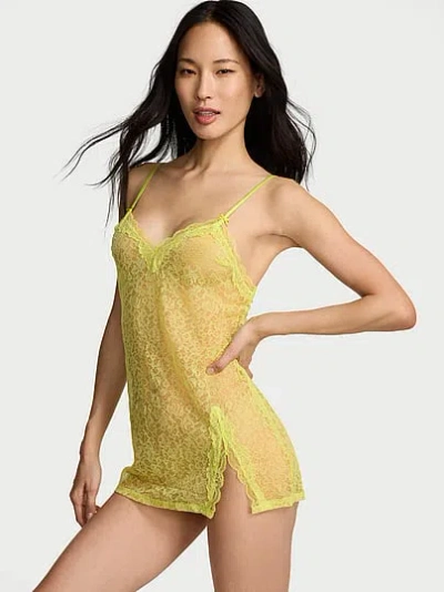 Victoria's Secret Tease Lace Mini Slip Dress In Green