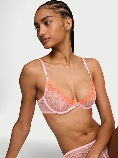 Victoria's Secret Tease Lace Unlined Demi Bra In Pink