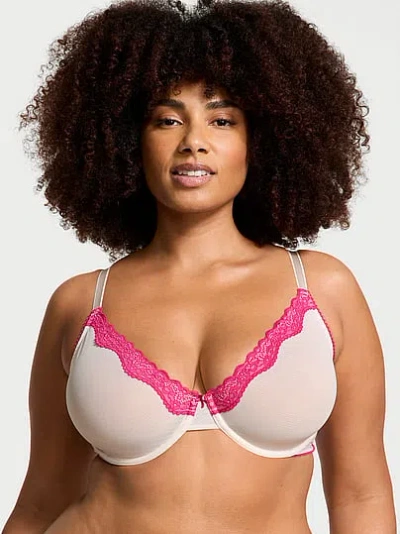 Victoria's Secret Tease Lace-trim Unlined Demi Bra In Multi