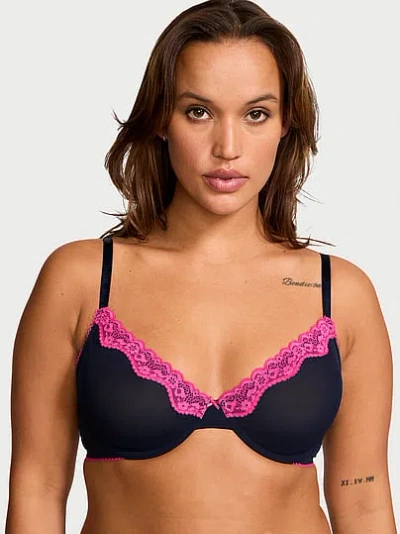 Victoria's Secret Tease Lace-trim Unlined Demi Bra In Multi