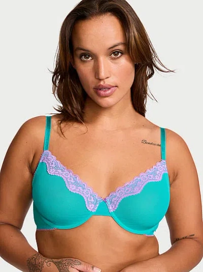 Victoria's Secret Tease Lace-trim Unlined Demi Bra In Multi