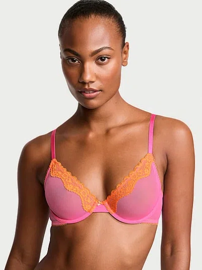 Victoria's Secret Tease Lace-trim Unlined Demi Bra In Multi