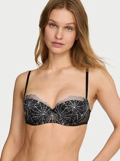 Victoria's Secret Tease Spider Embroidery Push-up Balconette Bra In Print
