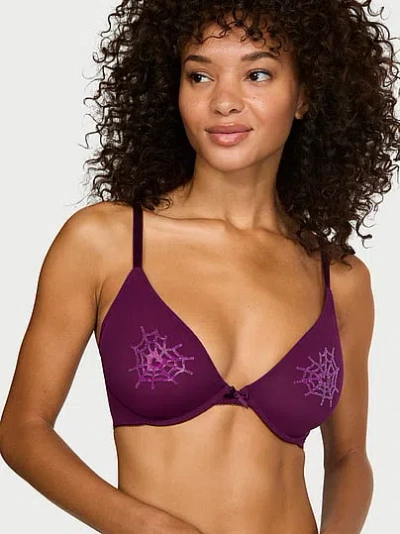 Victoria's Secret Tease Spider Unlined Demi Bra In Purple