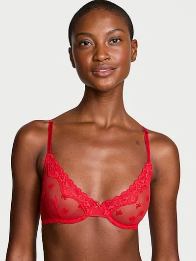 Victoria's Secret Tease Unlined Demi Bra In Red