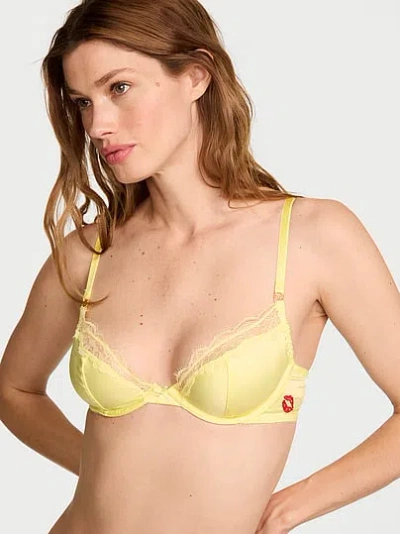 Victoria's Secret Tease Unlined Satin Kiss Demi Bra In Pink