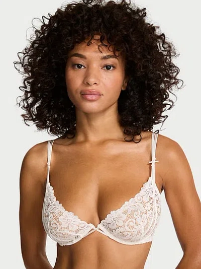 Victoria's Secret Tease Unlined Sexy Strappy Lace Demi Bra In White