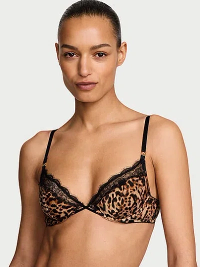 Victoria's Secret Tease Unlined Sheer Shimmer Demi Bra In Black
