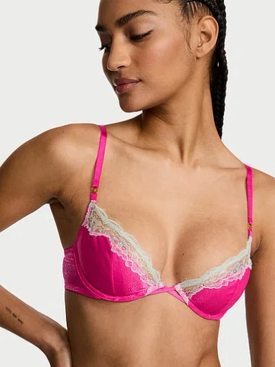 Victoria's Secret Tease Unlined Sheer Shimmer Demi Bra In Multi