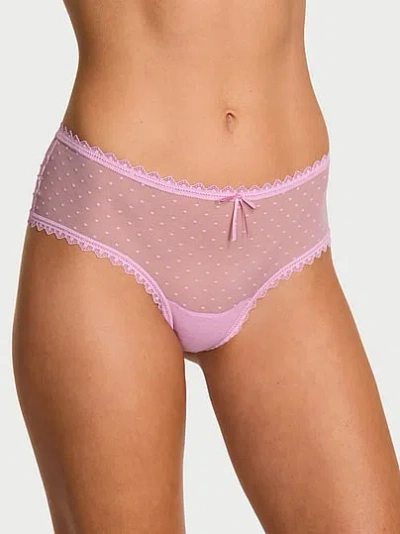 Victoria's Secret The Lacie Bow Lace Mesh Cheeky Panty In Pink
