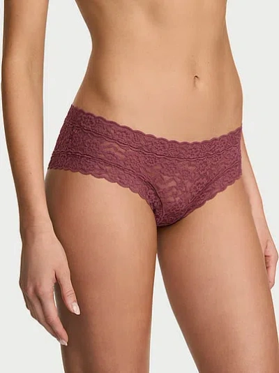 Victoria's Secret The Lacie Lace Cheeky Panty In Burgundy