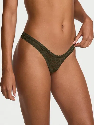 Victoria's Secret The Lacie Lace Keyhole Ultra-mini Scoop Thong Panty In Green