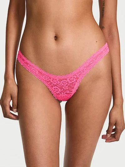 Victoria's Secret The Lacie Lace Keyhole Ultra-mini Scoop Thong Panty In Pink