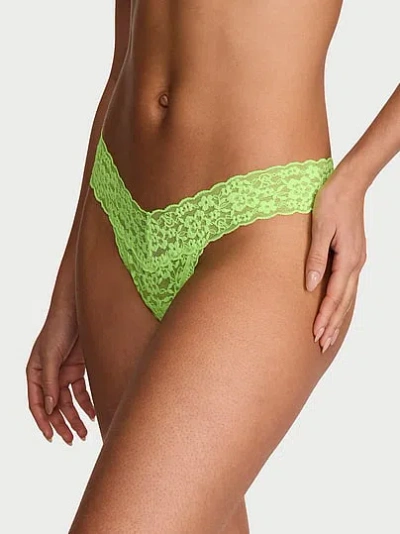 Victoria's Secret The Lacie Lace Strappy-back Thong Panty In Green