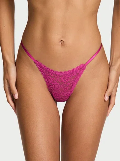 Victoria's Secret The Lacie Lace Strappy-back String Thong Panty In Pink