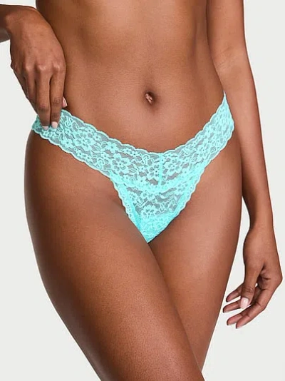 Victoria's Secret The Lacie Lace Thong Panty In Blue