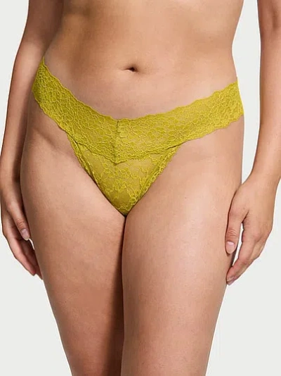 Victoria's Secret The Lacie Lace Thong Panty In Green