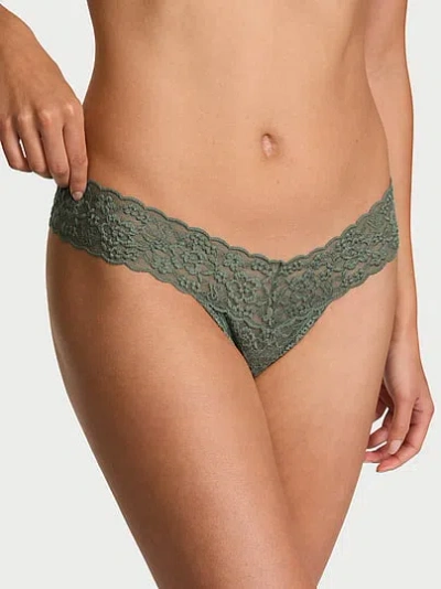 Victoria's Secret The Lacie Lace Thong Panty In Green