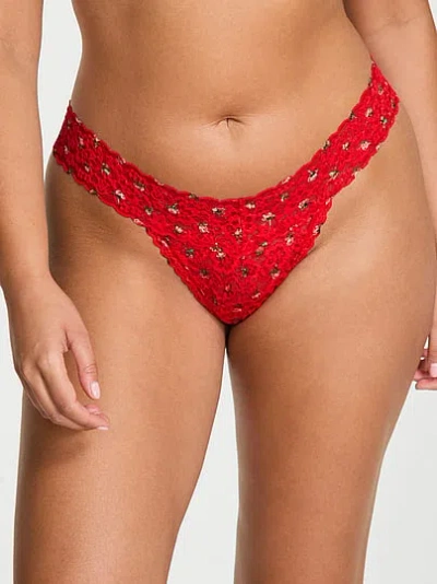 Victoria's Secret The Lacie Lace Thong Panty In Red