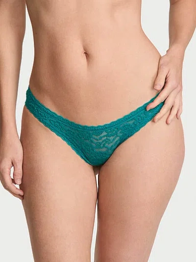 Victoria's Secret The Lacie Lace Ultra-low Cheeky Panty In Blue