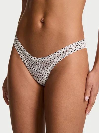 Victoria's Secret The Lacie Lace Ultra-mini Scoop Thong Panty In Animal Print