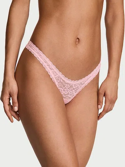 Victoria's Secret The Lacie Lace Ultra-mini Scoop Thong Panty In Pink