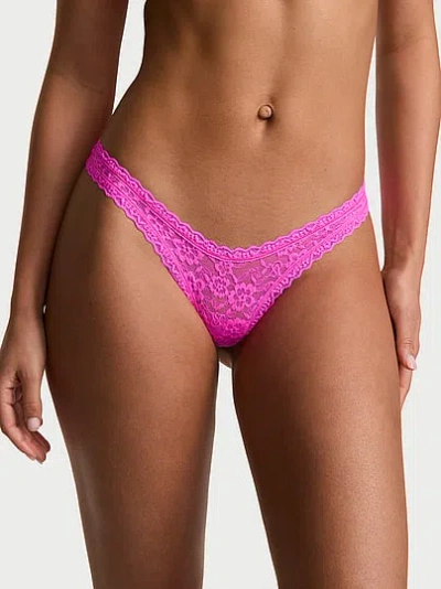 Victoria's Secret The Lacie Lace Ultra-mini Scoop Thong Panty In Pink