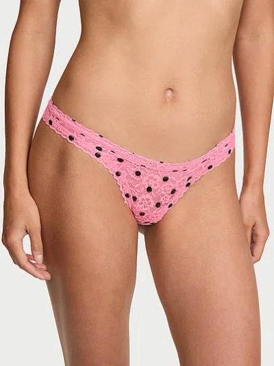 Victoria's Secret The Lacie Lace Ultra-mini Scoop Thong Panty In Print