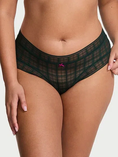 Victoria's Secret The Lacie Plaid Lace Cheeky Panty In Green
