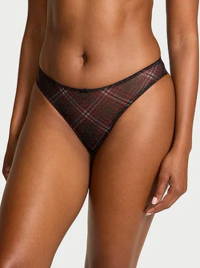 Victoria's Secret The Lacie Shimmer Mesh Thong Panty In Pattern