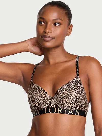 Victoria's Secret The T-shirt Cotton Exploded Logo Lightly Lined Demi Bra In Multi