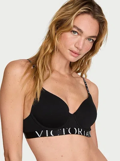 Victoria's Secret The T-shirt Cotton Exploded Logo Lightly Lined Full-coverage Bra In Multi
