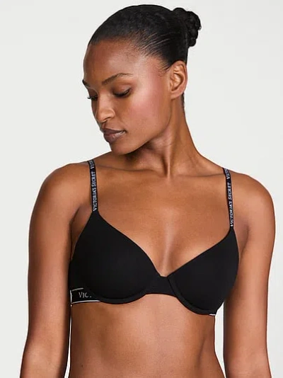 Victoria's Secret The T-shirt Cotton Lightly Lined Demi Bra In Black