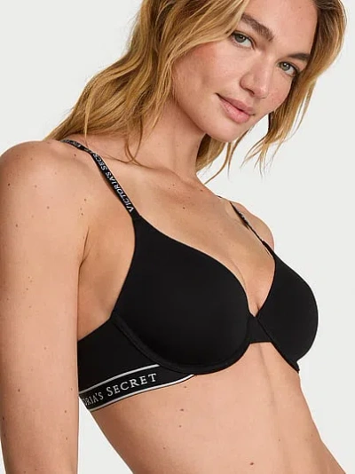 Victoria's Secret The T-shirt Cotton Lightly Lined Full-coverage Bra In Black