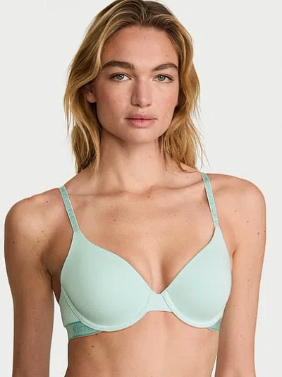 Victoria's Secret The T-shirt Cotton Lightly Lined Full-coverage Bra In Green